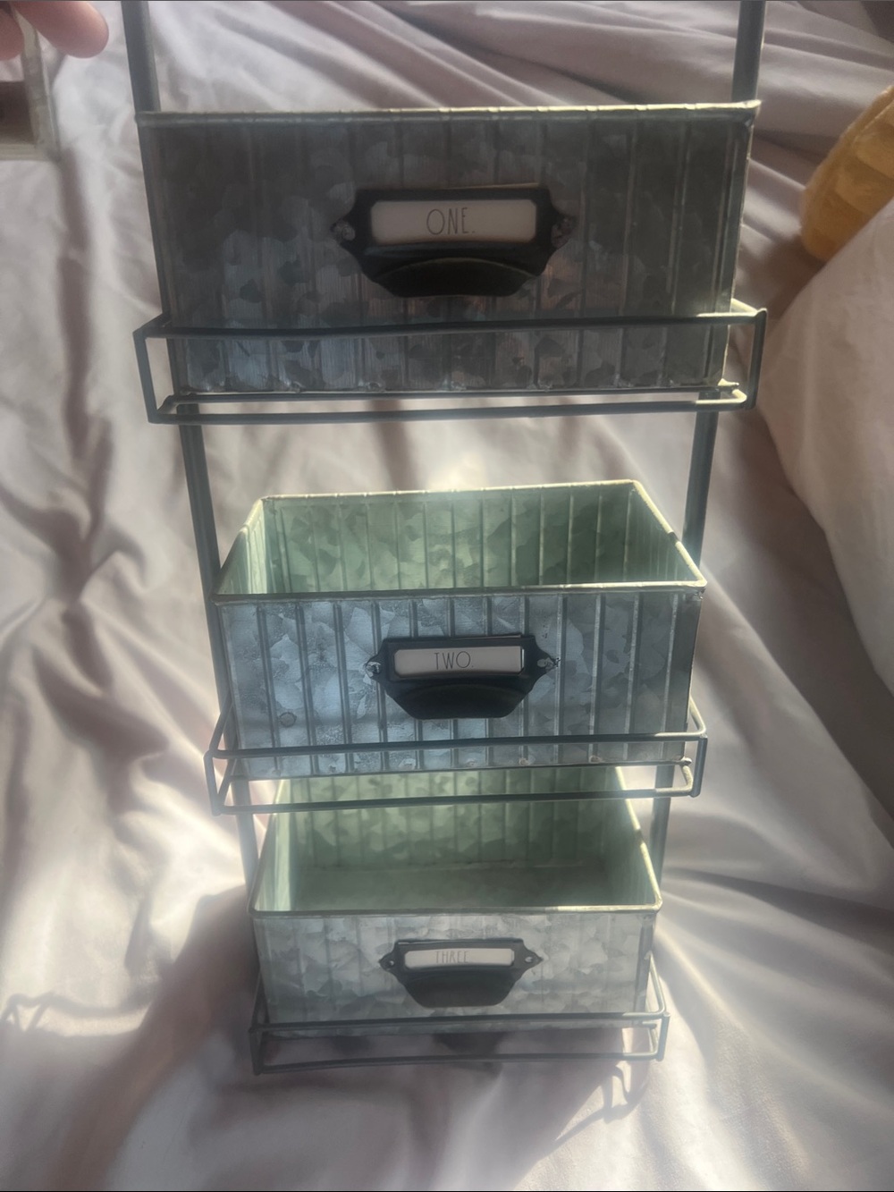 Rae Dunn Galvanized Three-Tier Organizer - Silver